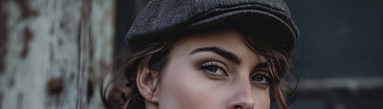 La mirada profunda de una mujer que lleva una gorra plana