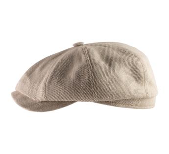 casquette coton lin Stetson Uni Twill Flat Cap