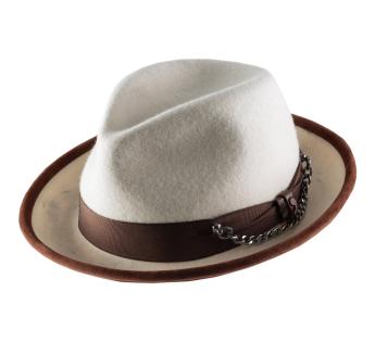 Chapeau feutre blanc Petronio
