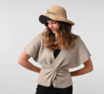 Chapeau femme paille LORENZA RAPHIA CROCHET FINO BI