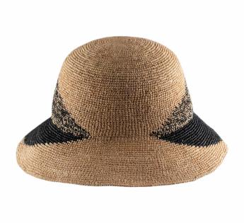 Chapeau femme paille LORENZA RAPHIA CROCHET FINO BI