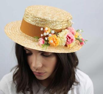 chapeau paille fleurs Suzette