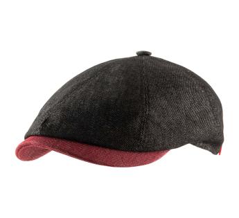  Classic Italy Gorra plana de algodón Oxford, Negro