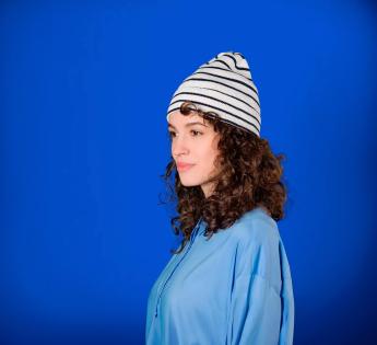 Bonnet coton à rayures Cotton Beanie Stripe